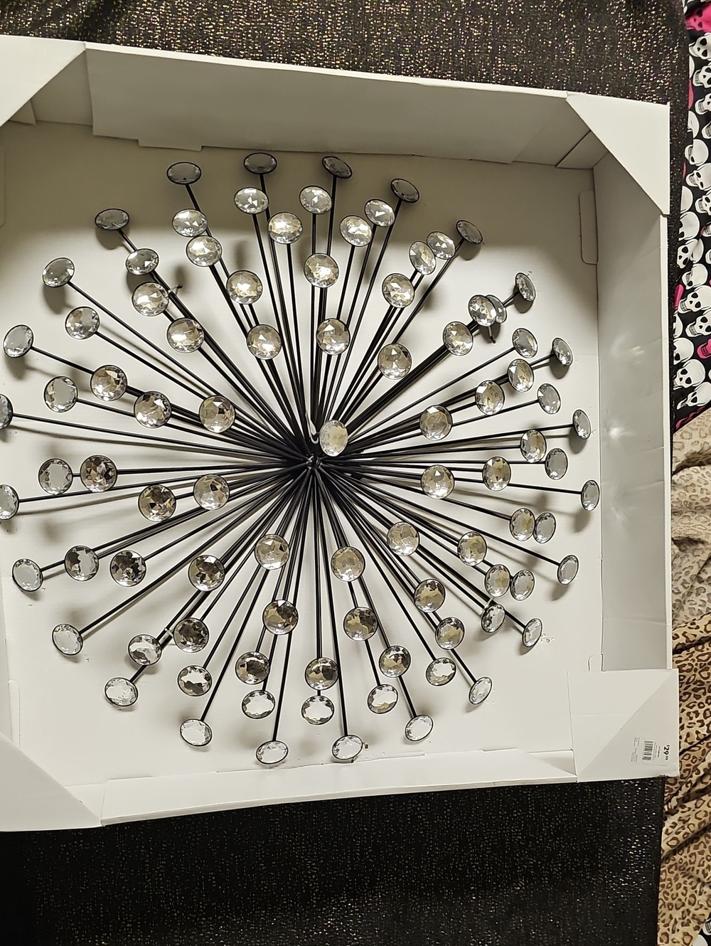 Crystal Burst Metal Wall Decor - Black and Crystal